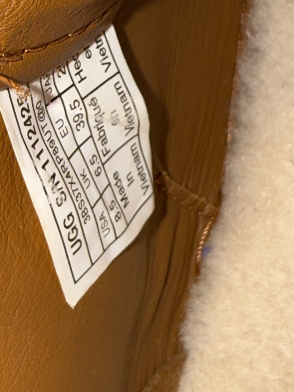 UGG Olli Women’s Chestnut Suede High top Sneakers with Shearling Trim size 8.5 - Picture 8 of 15